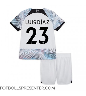 Liverpool Luis Diaz #23 Bortatröja Barn 2022-23 Kortärmad (+ korta byxor)